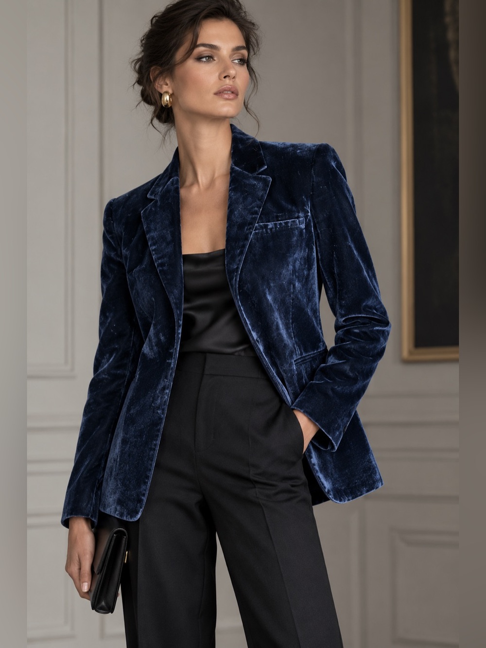 ARMANI Collezioni Blue Velvet Jacket 6 Silk